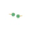 Ross-simons Round Emerald Stud Earrings In 14kt Yellow Gold In Green