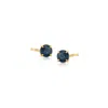 Ross-simons Round Sapphire Stud Earrings In 14kt Yellow Gold In Gold