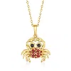 ROSS-SIMONS RUBY AND . BLACK SPINEL CRAB PENDANT NECKLACE WITH DIAMOND ACCENT IN 18KT GOLD OVER STERLING
