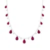 Ross-simons Ruby And Cultured Pearl Drop Necklace In Sterling Silver In Silver