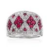 Ross-simons Ruby And . Diamond Dome Ring In Sterling Silver In Red