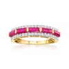 Ross-simons Ruby And . Diamond Ring In 14kt Yellow Gold In Red