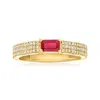 Ross-simons Ruby And . Diamond Ring In 14kt Yellow Gold In Red