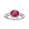 Ross-simons Ruby And . Diamond Ring In Platinum In Red