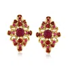 ROSS-SIMONS RUBY AND . GARNET EARRINGS IN 14KT YELLOW GOLD