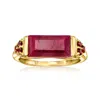 Ross-simons Ruby And . Garnet Ring In 18kt Gold Over Sterling