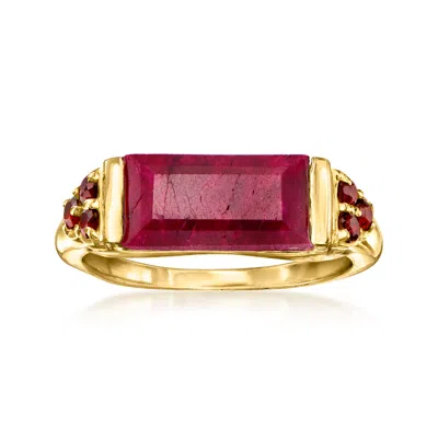 Ross-simons Ruby And . Garnet Ring In 18kt Gold Over Sterling