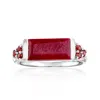 Ross-simons Ruby And . Garnet Ring In Sterling Silver In Red