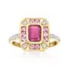 Ross-simons Ruby And . Pink Sapphire Ring With . Diamonds In 14kt Yellow Gold In Red