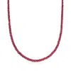 Ross-simons Ruby Bead Necklace With Sterling Silver In Multi