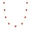 Ross-simons Ruby Bead Station Necklace In 14kt Yellow Gold In Multi