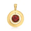 Ross-simons Ruby Disc Pendant In 14kt Yellow Gold In Red