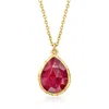 Ross-simons Ruby Necklace In 18kt Gold Over Sterling In Multi