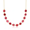 Ross-simons Ruby Necklace In 18kt Gold Over Sterling In Multi