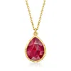 Ross-simons Ruby Necklace In 18kt Gold Over Sterling In Multi
