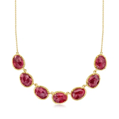 Ross-simons Ruby Necklace In 18kt Gold Over Sterling In Multi