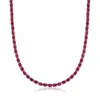 Ross-simons Ruby Necklace In 18kt Gold Over Sterling In Multi