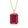 Ross-simons Ruby Pendant Necklace In 18kt Gold Over Sterling In Multi