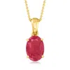 Ross-simons Ruby Pendant Necklace In 18kt Gold Over Sterling In Multi