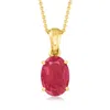Ross-simons Ruby Pendant Necklace In 18kt Gold Over Sterling In Multi