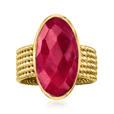 Ross-simons Ruby Ring In 18kt Gold Over Sterling In Red