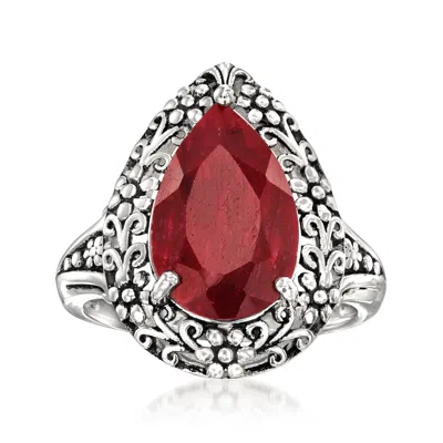 Ross-simons Ruby Ring In Sterling Silver In Red