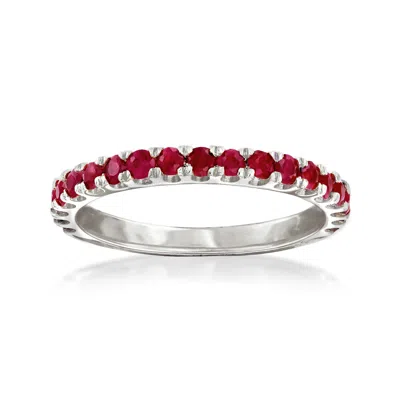 Ross-simons Ruby Ring In Sterling Silver In Red