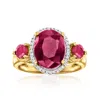 ROSS-SIMONS RUBY RING WITH . DIAMONDS IN 18KT GOLD OVER STERLING