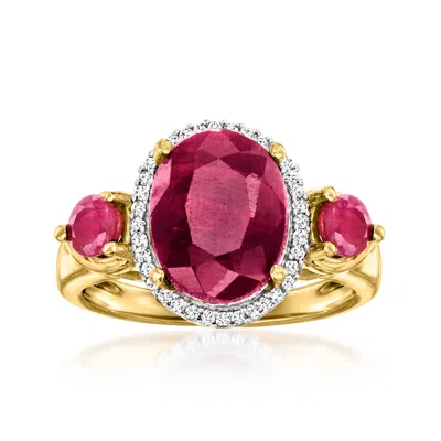 Ross-simons Ruby Ring With . Diamonds In 18kt Gold Over Sterling In Red