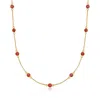 Ross-simons Ruby Station Necklace In 18kt Gold Over Sterling In Multi