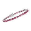 Ross-simons Ruby Tennis Bracelet In Sterling Silver In Multi