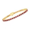 Ross-simons Ruby Tennis Bracelet With . Diamonds In 18kt Gold Over Sterling In Multi