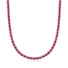 Ross-simons Ruby Necklace In 18kt Gold Over Sterling In Multi