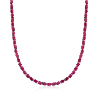 ROSS-SIMONS RUBY TENNIS NECKLACE IN STERLING SILVER