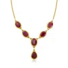 Ross-simons Ruby Y-necklace In 18kt Gold Over Sterling In Multi