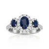 Ross-simons Sapphire 3-stone Ring With . Lab-grown Diamonds In Platinum In Blue