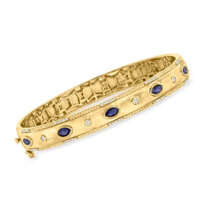 Ross-simons Sapphire And . Diamond Bangle Bracelet In 18kt Gold Over Sterling In Multi