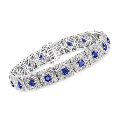 Ross-simons Sapphire And Diamond Bracelet In Sterling Silver In Multi