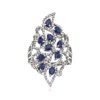 Ross-simons Sapphire And . Diamond Cluster Ring In Sterling Silver In Blue