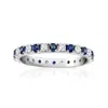 Ross-simons Sapphire And . Diamond Eternity Ring In 14kt White Gold In Blue