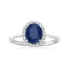 Ross-simons Sapphire And . Diamond Halo Ring In 14kt White Gold In Blue