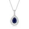 Ross-simons Sapphire And . Diamond Pendant Necklace In 14kt White Gold In Multi