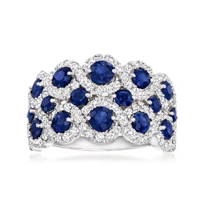 Ross-simons Sapphire And Diamond Ring In 14kt White Gold