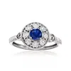 Ross-simons Sapphire And . Diamond Ring In 14kt White Gold In Blue