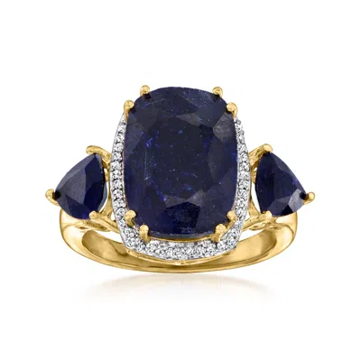 Ross-simons Sapphire And . Diamond Ring In 18kt Gold Over Sterling