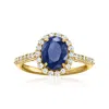 ROSS-SIMONS SAPPHIRE AND . DIAMOND RING IN 18KT YELLOW GOLD