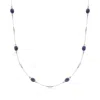 Ross-simons Sapphire And . Diamond Station Necklace In Sterling Silver In Multi