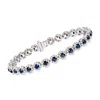 Ross-simons Sapphire And Diamond Tennis Bracelet In 14kt White Gold In Multi