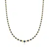 Ross-simons Sapphire And Diamond Tennis Necklace In 18kt Gold Over Sterling In Multi