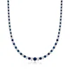 Ross-simons Sapphire And Diamond Tennis Necklace In Sterling Silver In Multi